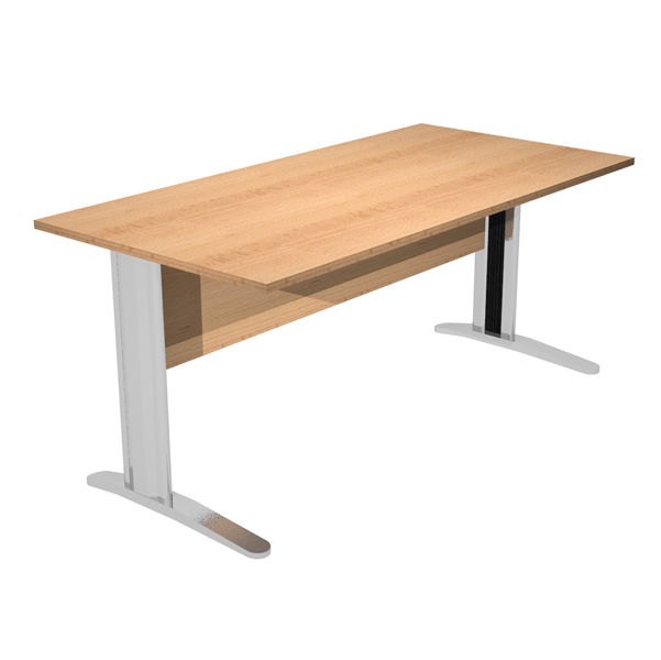 74357 Scrivania lineare Easy - 140 x 80 x 72 cm - Faggio/grigio cromato