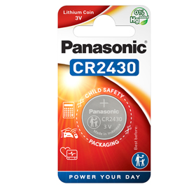 Micropila CR2430 - 3V - a pastiglia - litio - Panasonic - blister 1 pezzo