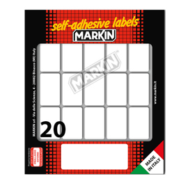 Etichette adesive - in carta - permanenti - 34 x 21 mm - 20 et/fg - 10 fogli - bianco - Markin