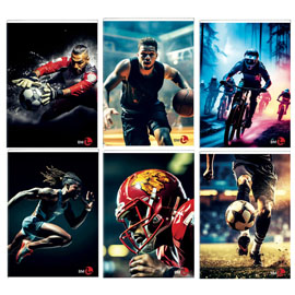 Maxiquaderno Sport fantasia - A4 - 40+2 fogli - 80gr - 5mm c/margine - BM