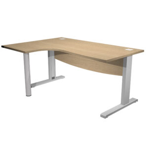 Scrivania Agorà Direction Compact - SX - fianco a L in metallo - L 160 cm - rovere