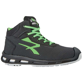 Calzatura di sicurezza Hard S3 SRC - pelle idrorepellente - numero 48 - grigio scuro/verde - U-Power