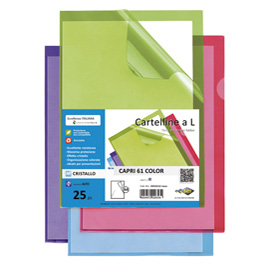 Cartellina a L Capri 61 color - A4 - PVC - liscio pesante - lilla - Sei Rota - conf. 25 pezzi