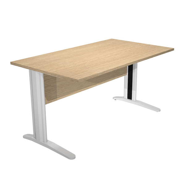 89526 Scrivania lineare Easy - 140 x 80 x 72 cm - Rovere/grigio cromato