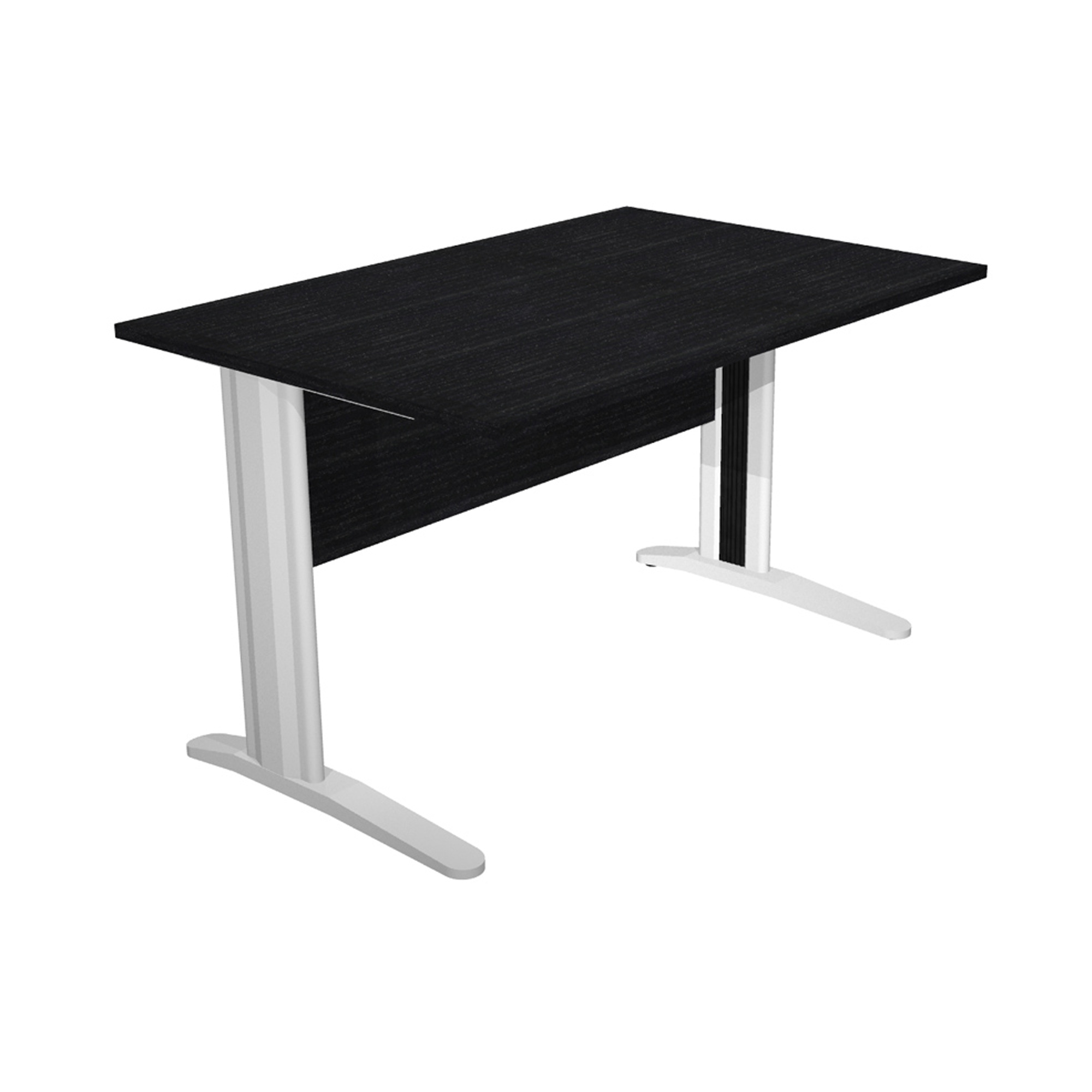 89531 Scrivania lineare Easy - 120 x 80 x 72 cm - Nero venato/grigio cromato