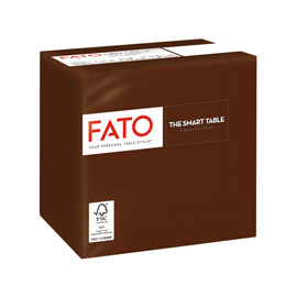 Tovagliolo - carta - 24 x 24 cm - 2 veli - cioccolato - Fato - conf. 100 pezzi