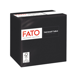 Tovagliolo - carta - 24 x 24 cm - 2 veli - nero - Fato - conf. 100 pezzi