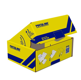 Scatola spedizioni Postal Box - S - 26 x 19 x 10 cm - giallo/blu - Blasetti