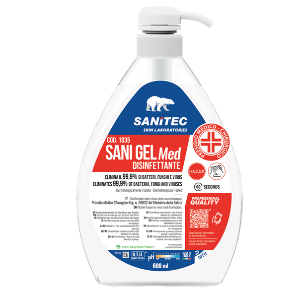 93502 Sani Gel Med igienizzante mani - 600 ml - Sanitec