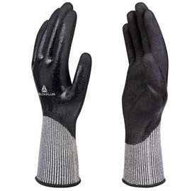 Guanti antitaglio Venicut D04 - maglia deltanocut - palmo in doppio nitrile - taglia 09 - nero - Deltaplus