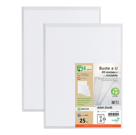 Buste a sacco Gaia - PP riciclato - 22 x 30 cm - buccia - trasparente - Sei rota - conf. 25 pezzi
