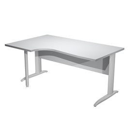 Scrivania Compact Sinistro Easy - 160 x 60/80/100 cm - Grigio/grigio cromato