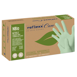 Guanti in nitrile bio - tg XL - verde pastello - Reflexx - conf. 100 pezzi