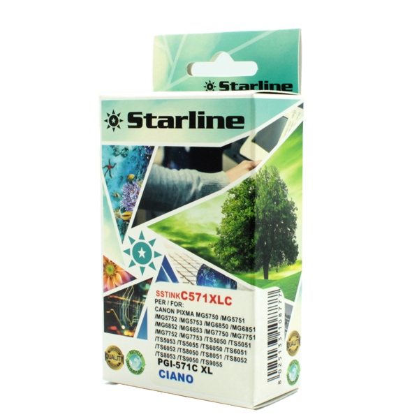 SSTINKC571XLC Starline - Cartuccia ink - per Canon - Ciano - CLI571C - 12