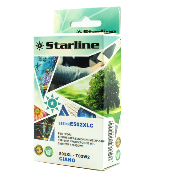 SSTINKE502XLC Starline - Cartuccia Ink - per Epson - Ciano - C13T02W24010 - 502XL - 12ml