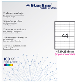 Etichette adesive - in carta - angoli arrotondati - permanenti - 47