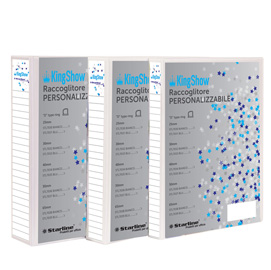 Raccoglitore personalizzabile KingShow - 22 x 30 cm - 4 anelli a D 65 mm - dorso 8 cm - bianco - Starline