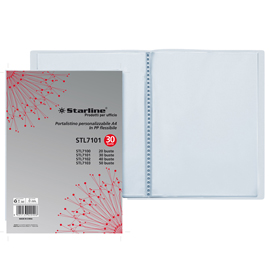 Portalistini personalizzabile - PP - 22 x 30 cm - 30 buste - trasparente - Starline