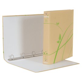 Raccoglitore Oxford Green - 22 x 30 cm - 4 anelli tondi 30 mm - dorso 4 cm - carta riciclata - avana - Esselte