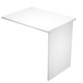 Allungo reversibile dx/sx per scrivanie Easy - 80 x 60 cm - con fianchi pannello - Bianco