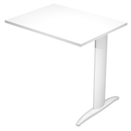 100831 Allungo reversibile dx/sx per scrivanie Easy - 80 x 60 cm - Bianco/grigio alluminio