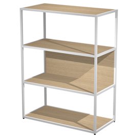 Libreria media a giorno Essence - 90 x 44 x 119 cm - Rovere/bianco