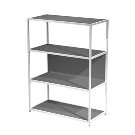 Libreria 4 ripiani Modular - 90 x 44 x 122 cm - struttura metal bianco - antracite