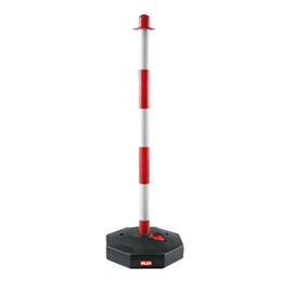 Colonnina segnaletica con base riempibile - H 85 cm - bianco/rosso - Valex