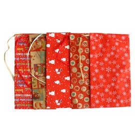 Sacchetto regalo - fantasia Natale assortite - c/ nastro rafia - 26 x 40 cm - carta - Rex Sadoch