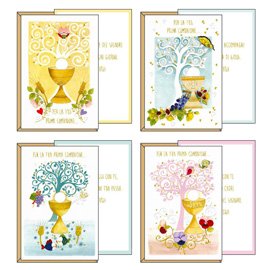 Biglietto auguri Comunione - 4 soggetti assortiti - Kartos
