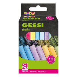 103092 Gessetti tondi - ø 10 x 81 mm - colori assortiti - Deco - Scatola 12 gessetti tondi