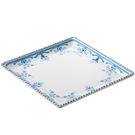 Piatto quadrato Linea Zante - 17 x 17 x 2 cm - melamina - Leone