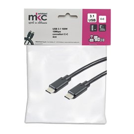 103607 Cavo USB - 3.1 C/C - 100W - 10Mbps - 4 mt - MKC Melchioni