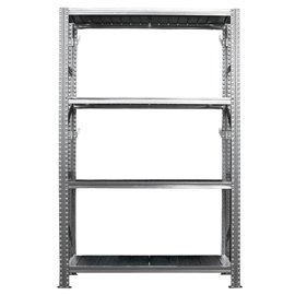Kit scaffale industriale - 4 ripiani - 120 x 50 x 200 cm - acciaio - Tecnotelai