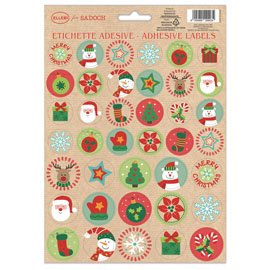 Stickers adesivi fustellati - motivi natale - colori assortiti - Rex Sadoch