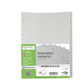 Separatore numerico 1/31 Record R - PP - 21 x 29