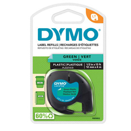 Nastro Letratag 912040 - 12 mm x 4 mt - plastica - verde - Dymo