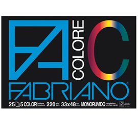 Album FaColore - 33 x 48 cm - 25 fogli - 220 gr - 5 colori - Fabriano