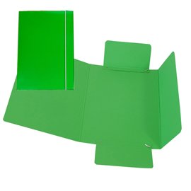 Cartella 3 lembi con elastico - A5 - dorso variabile - cartone plastificato - verde - Cartotecnica del Garda