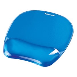 Mousepad con poggiapolsi in gel - blu trasparente - Fellowes