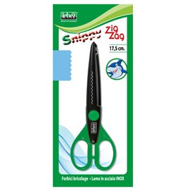 40593 Forbice Snippy Zig Zag - 17 cm - lama acciaio - colori assortiti - Lebez