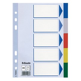 Separatore - 5 tasti colorati - PP - A5 - multicolore - Esselte
