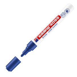 47579 Marcatore a gesso liquido 4095 - punta tonda - da 2 a 3mm - blu - Edding