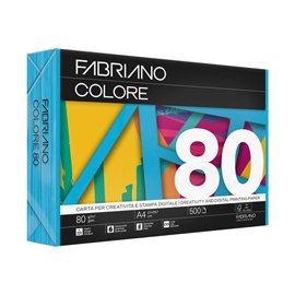 FabrianoColore - A4 - 80 gr - colori forti azzurro - Fabriano - conf. 500 fogli