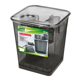 Set scrivania - 6 accessori - rete metallica - nero - Lebez