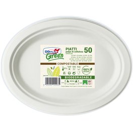 Piatto piano monouso - ovale - 26 x 19