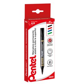 Marcatore permanente N850 - punta tonda - astuccio 4 colori assortiti - linea Amiko - Pentel