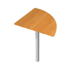 Raccordo angolare 90° per scrivanie Easy - 80 x 80 cm - noce chiaro/grigio cromato