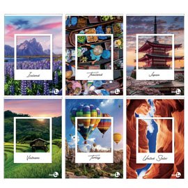 Maxiquaderno Paesaggi fantasia - A4 - 40+2 fogli - 80gr - 1 rigo - BM