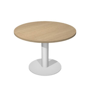 Tavolo riunione Agorà Direction - tondo - diametro 80 cm - H 73 cm - gamba metallo - rovere